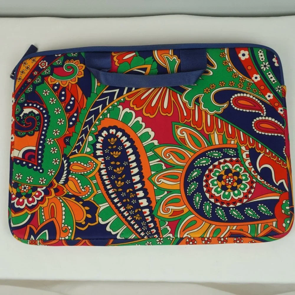 Vera‎ Bradley Paisley Vibrant Colored Laptop Case with Handle Exterior Pocket